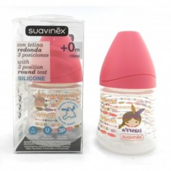 Botol Susu Suavinex - 150ml - Leher Botol Lebar - Tema Anak Indian Pink