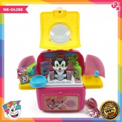 Minnie Mouse Figaro Pet Backpack Playset Mainan Salon Kucing NB-04288