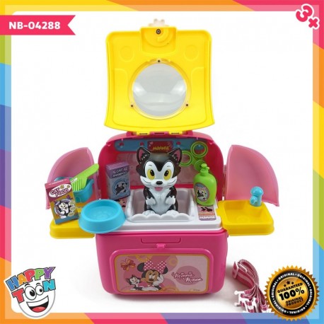 Minnie Mouse Figaro Pet Backpack Playset Mainan Salon Kucing NB-04288