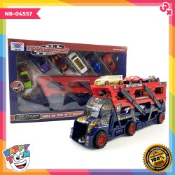 Mainan anak truk pengangkut mobil dengan lintasan peluncur NB-04557