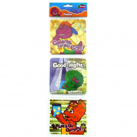 Puzzle 3 in 1 Barney Play Camping - Mainan Puzzle Barney